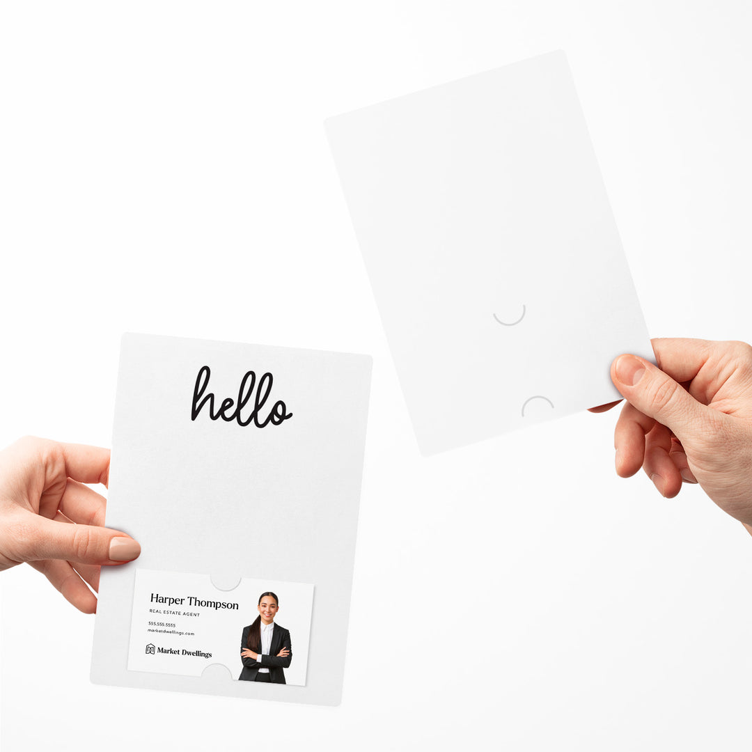 Set of "Hello" Notecards | Envelopes Included | M4-M007 Notecards Market Dwellings