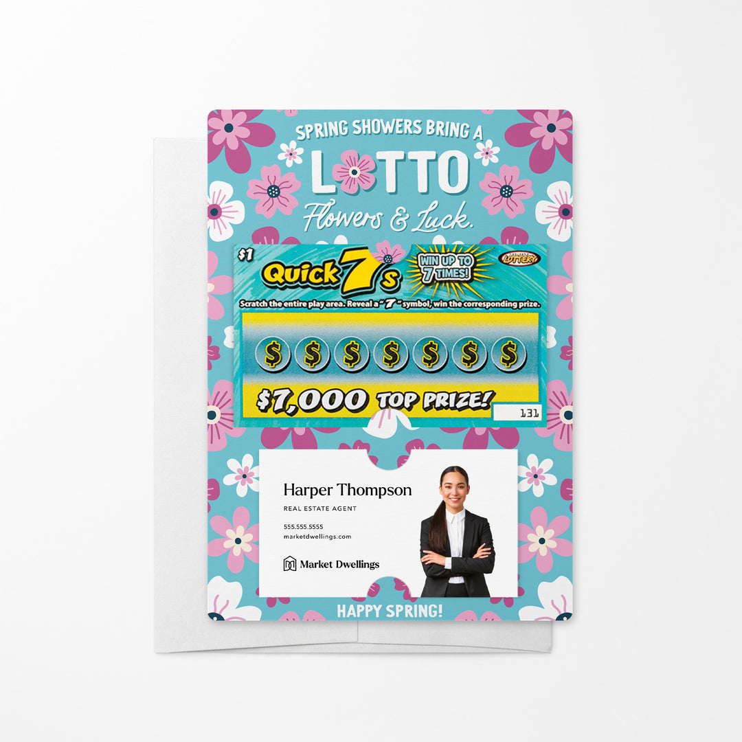 Set of Spring Showers Bring A Lotto Flowers & Luck Lotto Mailers | Envelopes Included Mailer Market Dwellings PINK