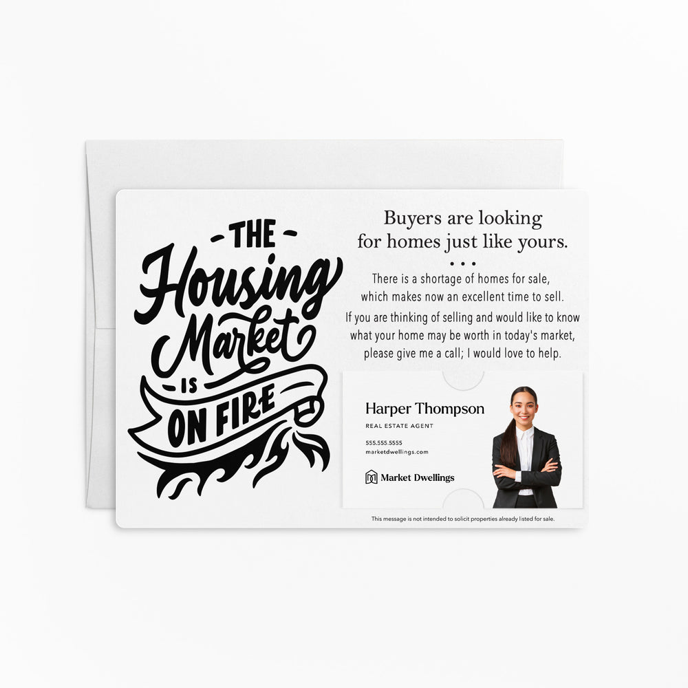 The Housing Market is on Fire | Real Estate Mailers with Envelopes Mailer Market Dwellings WHITE 10