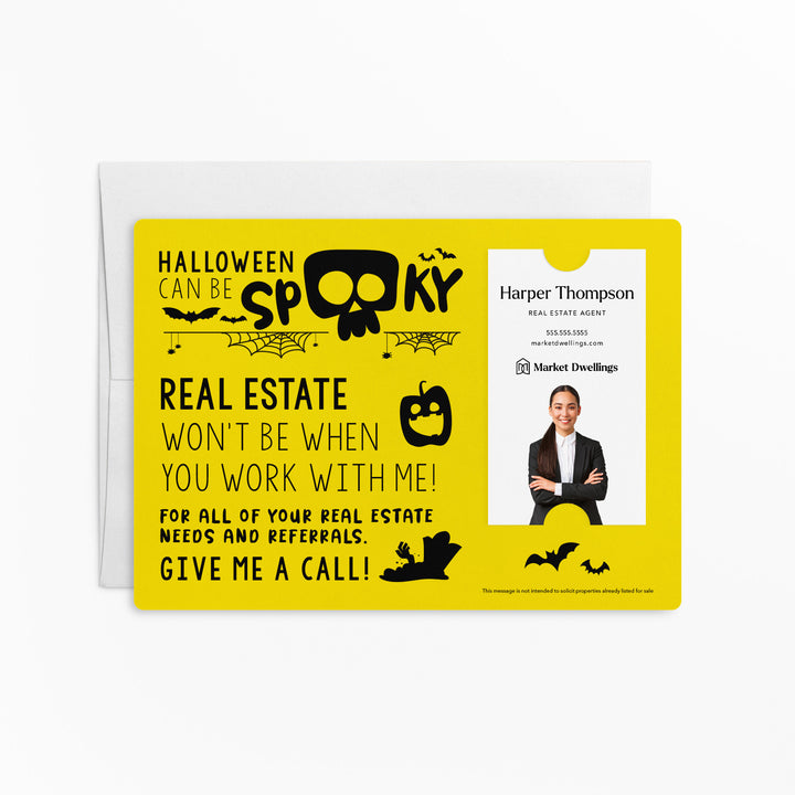 Vertical Set of "Halloween Can Be Spooky" Mailer | Envelopes Included | M41-M005 Mailer Market Dwellings LEMON