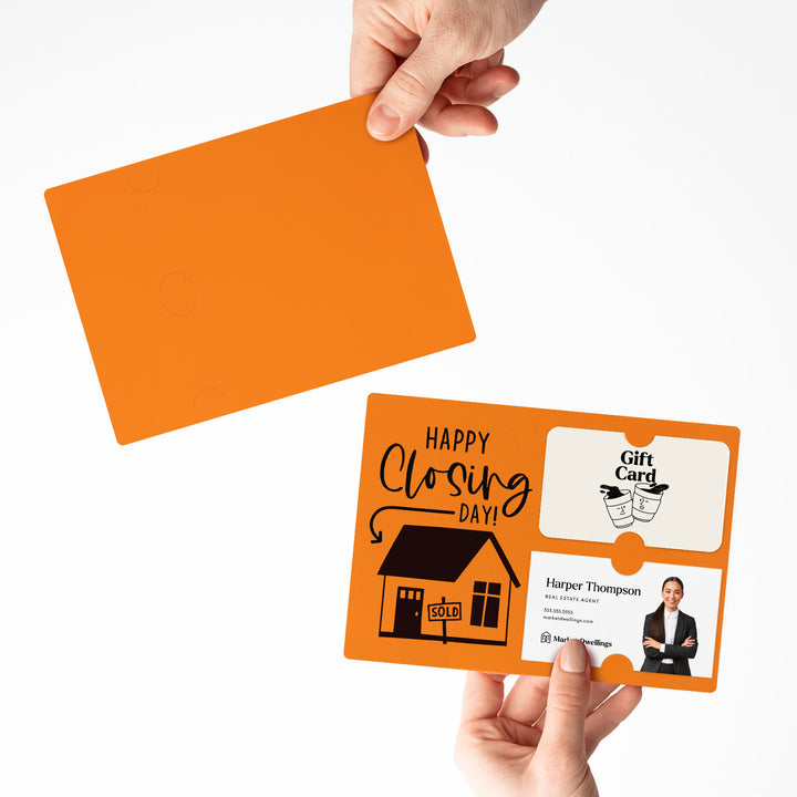 Set of "Happy Closing Day" Gift Card & Business Card Holder Mailer | Envelopes Included | M41-M008 Mailer Market Dwellings