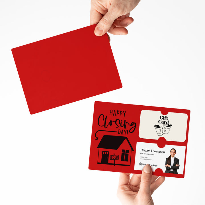 Set of "Happy Closing Day" Gift Card & Business Card Holder Mailer | Envelopes Included | M41-M008