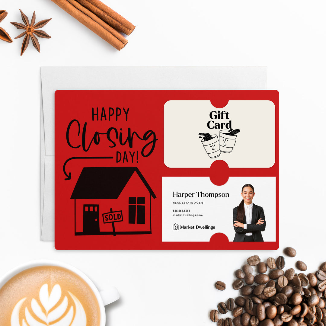 Set of "Happy Closing Day" Gift Card & Business Card Holder Mailer | Envelopes Included | M41-M008