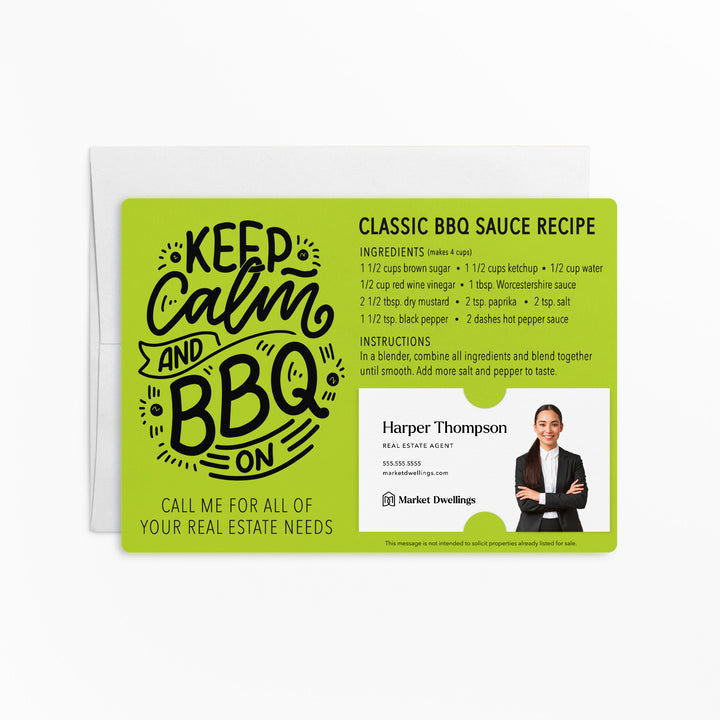 Set of "Classic BBQ Sauce" Recipe Mailer | Envelopes Included | M42-M003 Mailer Market Dwellings GREEN APPLE