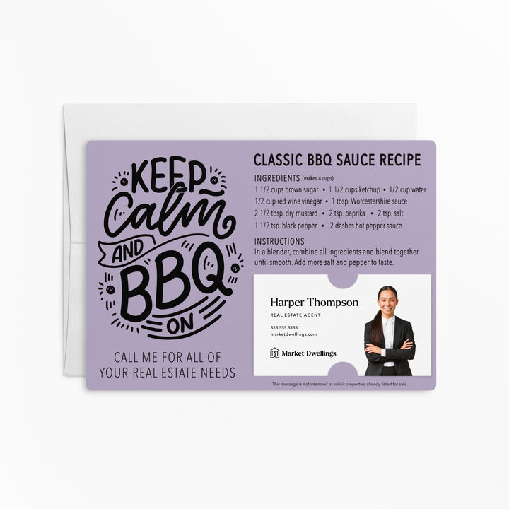 Set of "Classic BBQ Sauce" Recipe Mailer | Envelopes Included | M42-M003 Mailer Market Dwellings LIGHT PURPLE