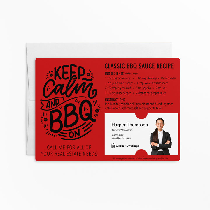 Set of "Classic BBQ Sauce" Recipe Mailer | Envelopes Included | M42-M003 Mailer Market Dwellings SCARLET