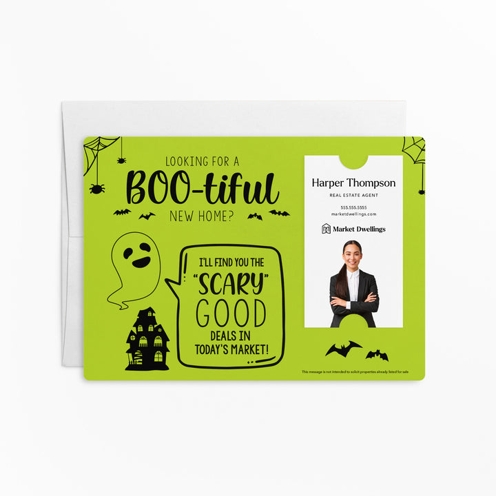 Vertical Set of Halloween "Looking for a BOO-tiful New Home?" Mailer | Envelopes Included | M42-M005 Mailer Market Dwellings