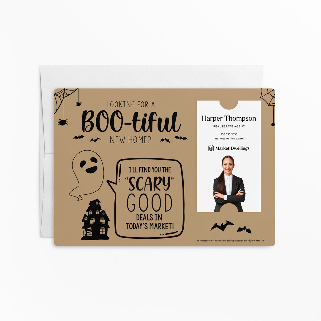 Vertical Set of Halloween "Looking for a BOO-tiful New Home?" Mailer | Envelopes Included | M42-M005 Mailer Market Dwellings