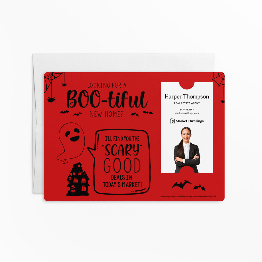 Vertical Set of Halloween "Looking for a BOO-tiful New Home?" Mailer | Envelopes Included | M42-M005 Mailer Market Dwellings