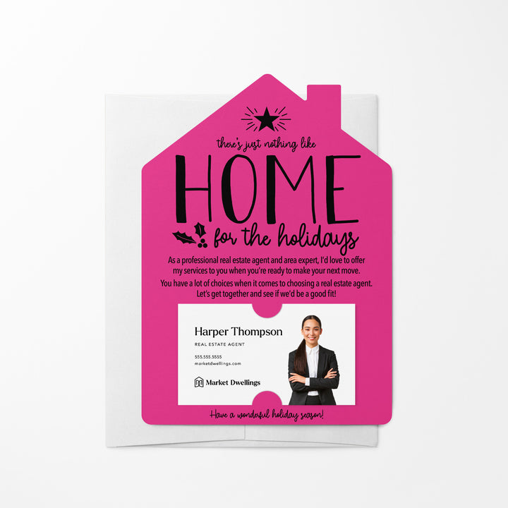 Set of There's Just Nothing Like Home for the Holidays Mailers | Envelopes Included | M44-M001 Mailer Market Dwellings RAZZLE BERRY