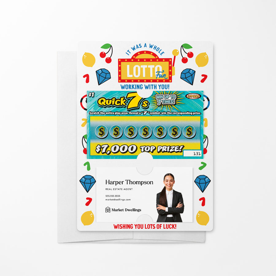 Set of It Was A Whole Lotto Fun Working With You! Lotto Mailers | Envelopes Included Mailer Market Dwellings