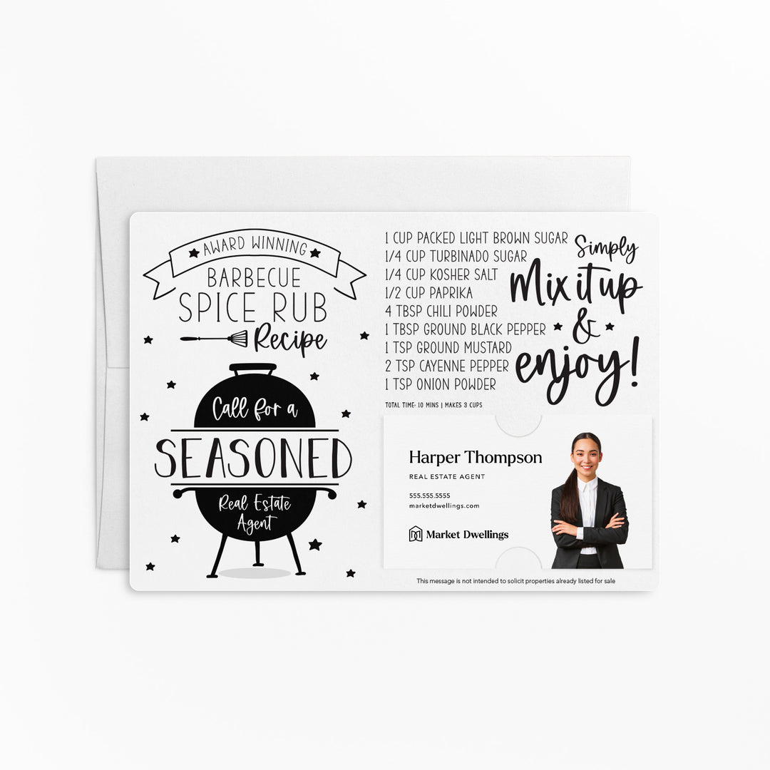 Set of BBQ Spice Rub Recipe Seasoned Real Estate Agent Mailer | Envelopes Included | M44-M003