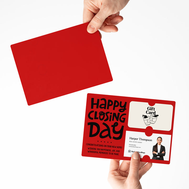 Set of "Happy Closing Day" Gift Card & Business Card Holder Mailer | Envelopes Included | M44-M008