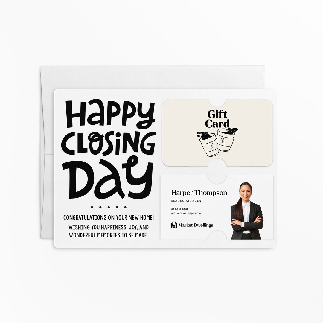 Set of "Happy Closing Day" Gift Card & Business Card Holder Mailer | Envelopes Included | M44-M008