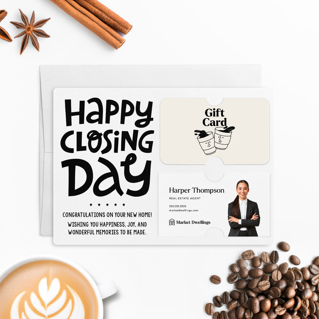 Set of "Happy Closing Day" Gift Card & Business Card Holder Mailer | Envelopes Included | M44-M008