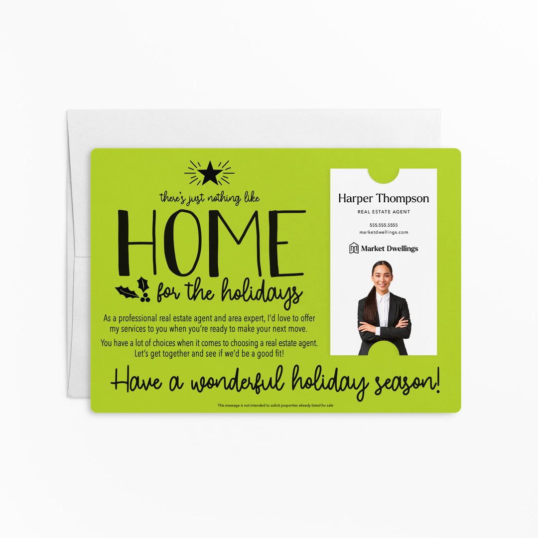 Vertical Set of "There's Just Nothing Like Home for the Holidays" Mailer | Envelopes Included | M45-M005 Mailer Market Dwellings GREEN APPLE