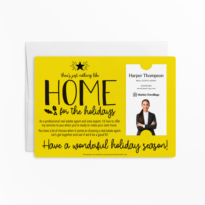 Vertical Set of "There's Just Nothing Like Home for the Holidays" Mailer | Envelopes Included | M45-M005 Mailer Market Dwellings LEMON