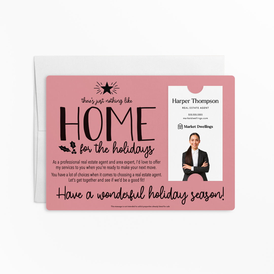 Vertical Set of "There's Just Nothing Like Home for the Holidays" Mailer | Envelopes Included | M45-M005 Mailer Market Dwellings LIGHT PINK