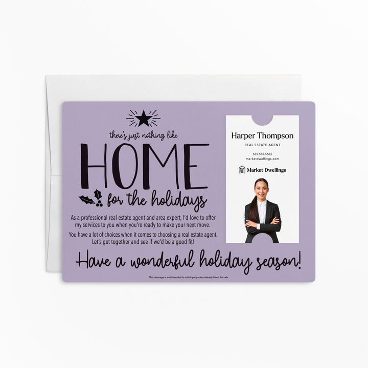 Vertical Set of "There's Just Nothing Like Home for the Holidays" Mailer | Envelopes Included | M45-M005 Mailer Market Dwellings LIGHT PURPLE