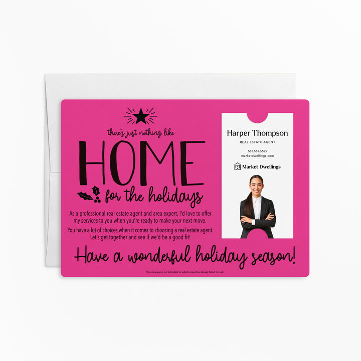 Vertical Set of "There's Just Nothing Like Home for the Holidays" Mailer | Envelopes Included | M45-M005 Mailer Market Dwellings RAZZLE BERRY