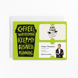 Coffee and Your Referrals Keep My Business Running | Mailers with Envelopes Mailer Market Dwellings