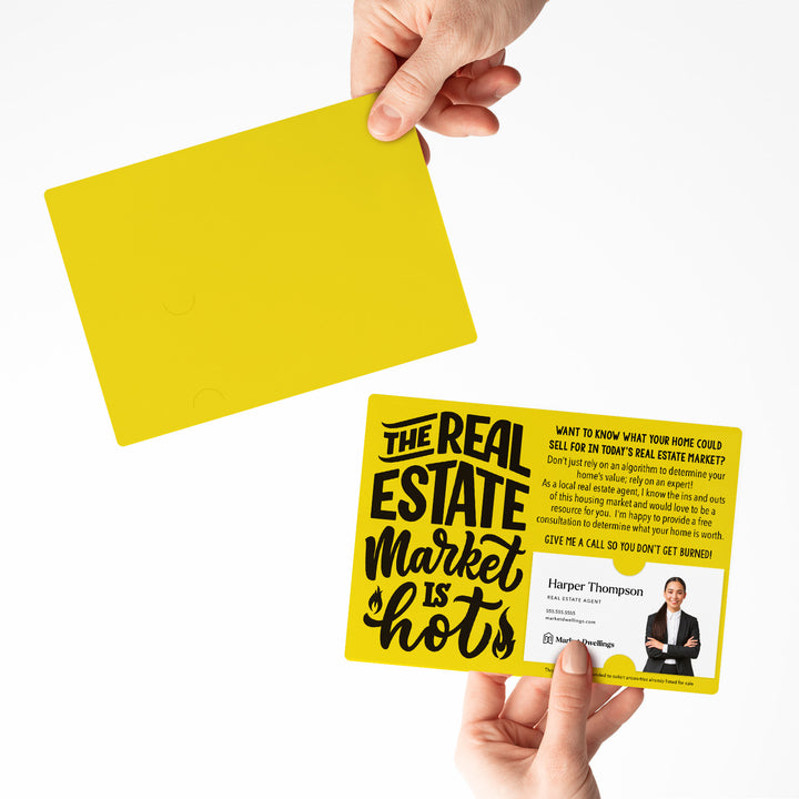 Set of "The Real Estate Market is Hot" Mailer | Envelopes Included | M46-M003 Mailer Market Dwellings