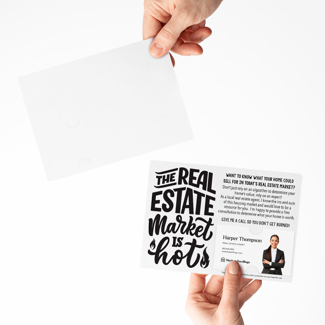 Set of "The Real Estate Market is Hot" Mailer | Envelopes Included | M46-M003 Mailer Market Dwellings