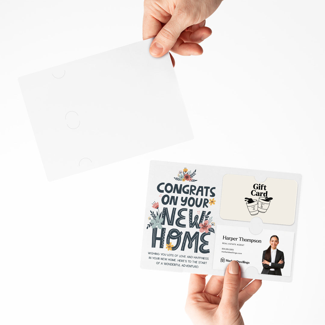 Set of "Congrats on Your New Home" Gift Card & Business Card Holder Mailers | Envelopes Included | M46-M008 Mailer Market Dwellings