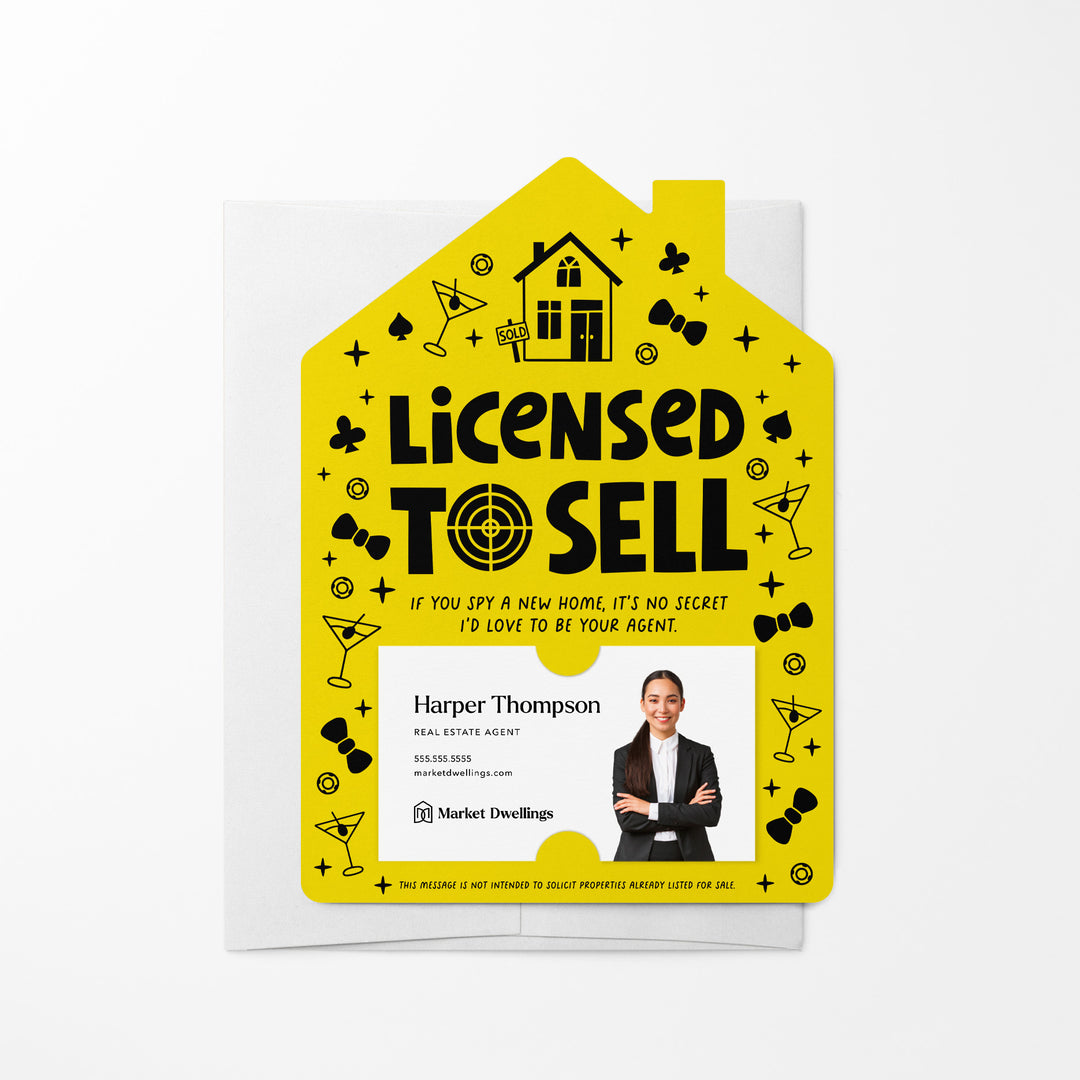 Set of Licensed To Sell Real Estate Mailers | Envelopes Included | M47-M001 Mailer Market Dwellings LEMON