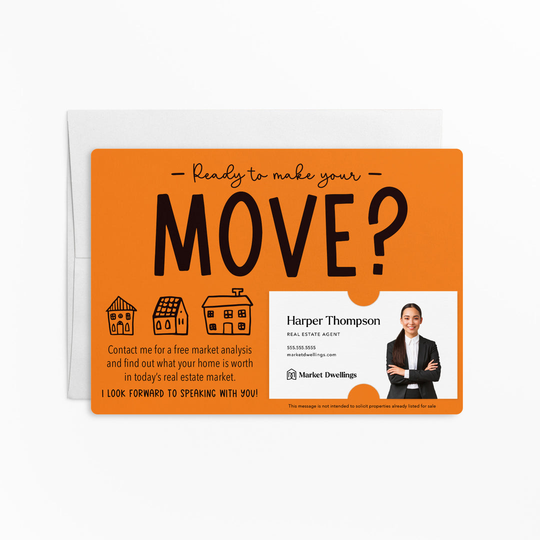 Set of "Ready to Make Your Move?" Mailer | Envelopes Included | M48-M003 Mailer Market Dwellings CARROT