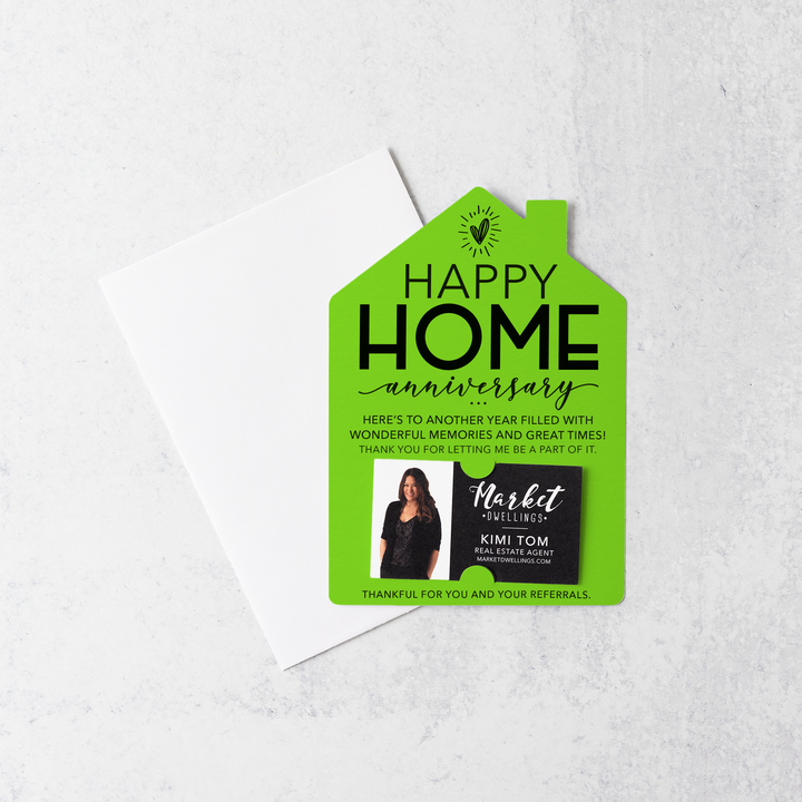 Set of Happy Home Anniversary Mailers | Envelopes Included | M5-M001 Mailer Market Dwellings GREEN APPLE  