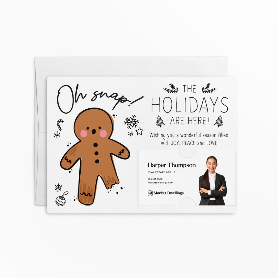 Set of "Oh Snap! The Holidays are Here" Gingerbread Mailer | Envelopes Included | M5-M003 Mailer Market Dwellings