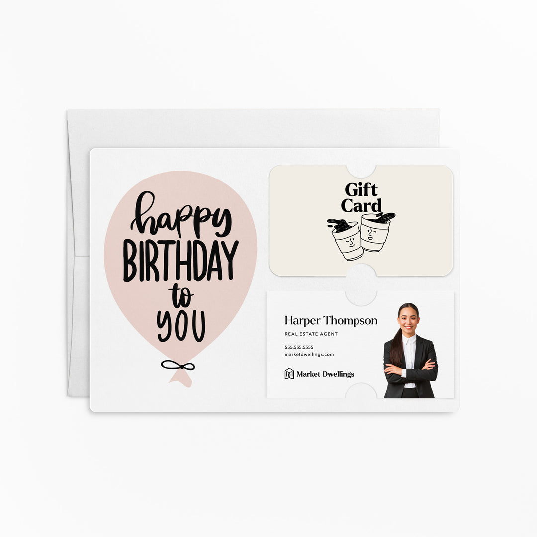 Set of "Happy Birthday" Gift Card & Business Card Holder Mailer | Envelopes Included | M5-M008 Mailer Market Dwellings