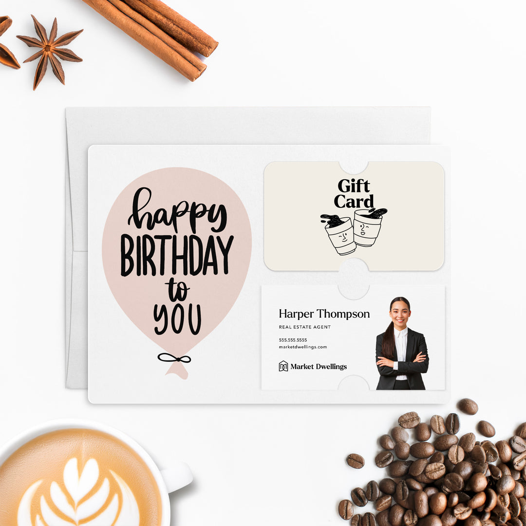 Set of "Happy Birthday" Gift Card & Business Card Holder Mailer | Envelopes Included | M5-M008 Mailer Market Dwellings