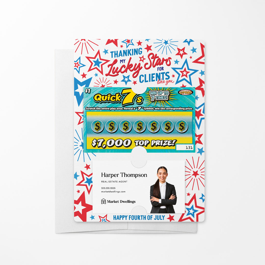 Set of Thanking My Lucky Stars For Clients Like You Lotto Mailers | Envelopes Included Mailer Market Dwellings