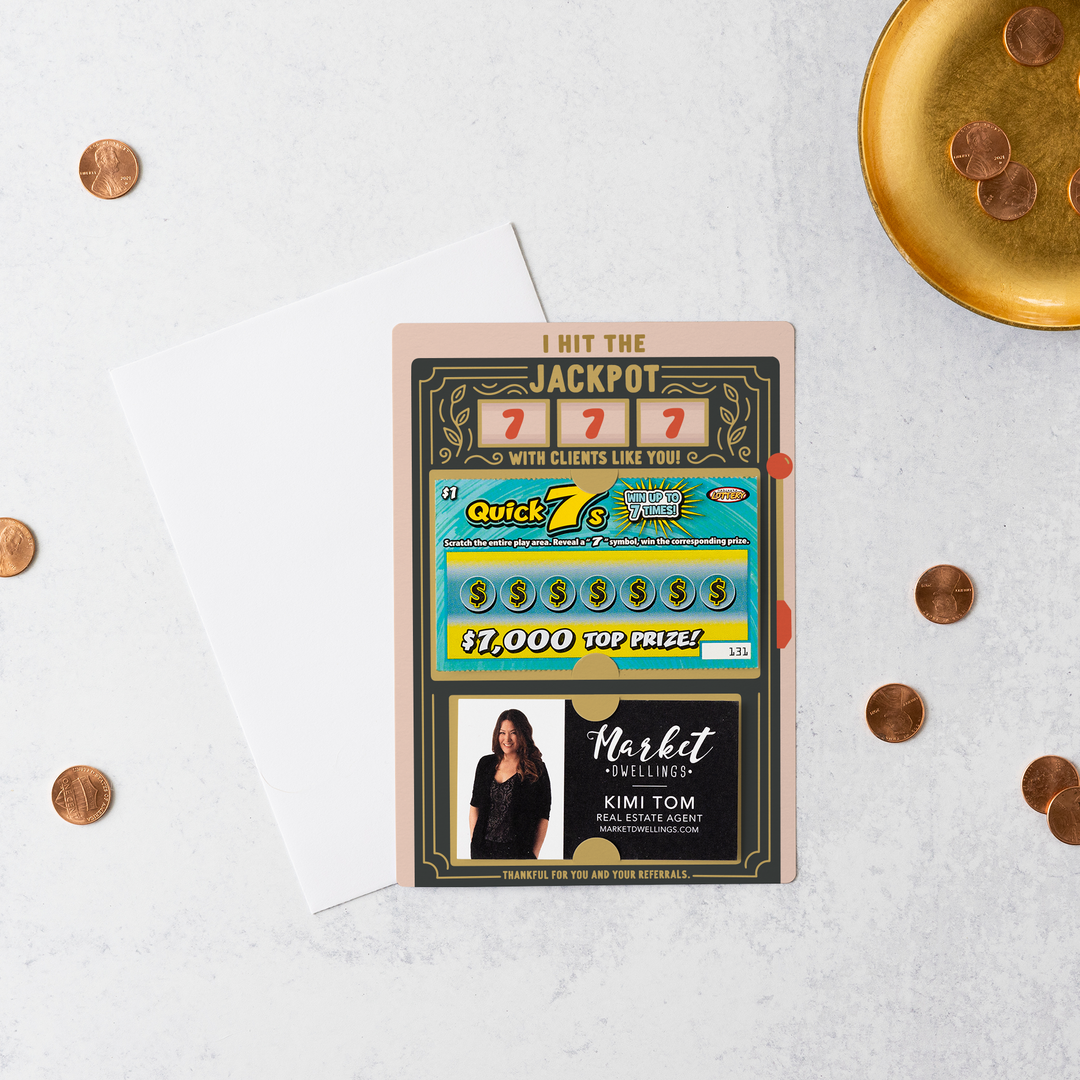 Set of I hit the jackpot with clients like you! | Lotto Mailers | Envelopes Included | M51-M002-AB