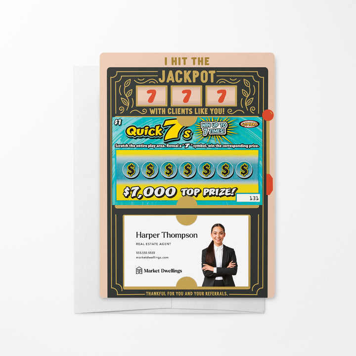 Set of I Hit The Jackpot With Clients Like You! Lotto Mailers | Envelopes Included Mailer Market Dwellings DARK GRAY