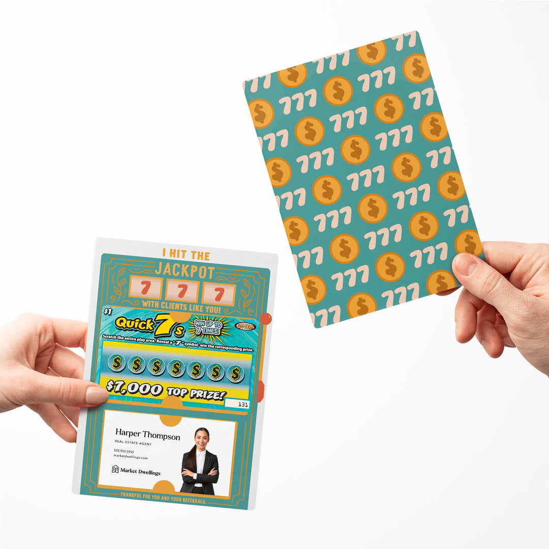 Set of I Hit The Jackpot With Clients Like You! Lotto Mailers | Envelopes Included Mailer Market Dwellings