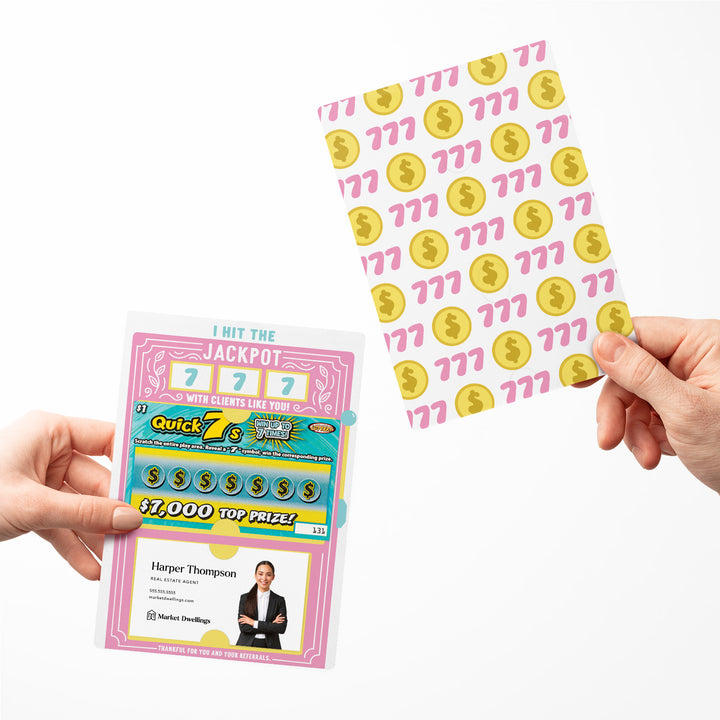 Set of I Hit The Jackpot With Clients Like You! Lotto Mailers | Envelopes Included Mailer Market Dwellings