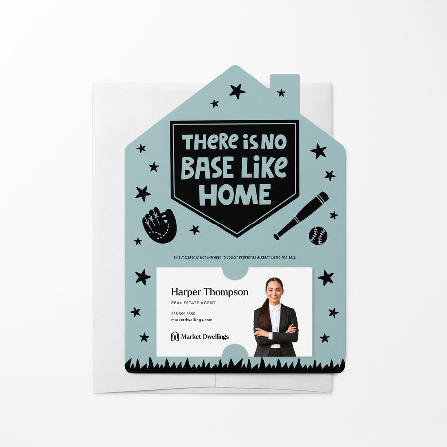 There is No Base Like Home Real Estate Mailers | Envelopes Included | M53-M001 Mailer Market Dwellings LIGHT BLUE