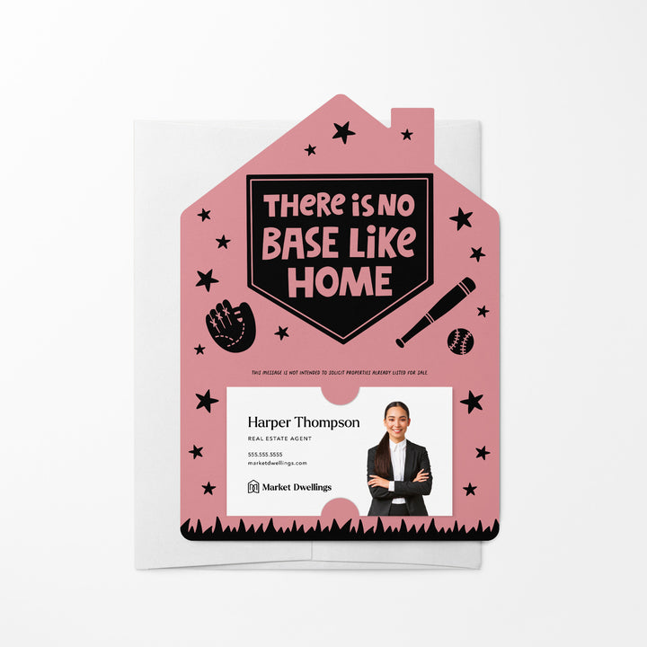 There is No Base Like Home Real Estate Mailers | Envelopes Included | M53-M001 Mailer Market Dwellings LIGHT PINK