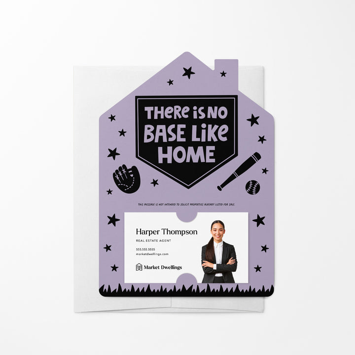 There is No Base Like Home Real Estate Mailers | Envelopes Included | M53-M001 Mailer Market Dwellings LIGHT PURPLE