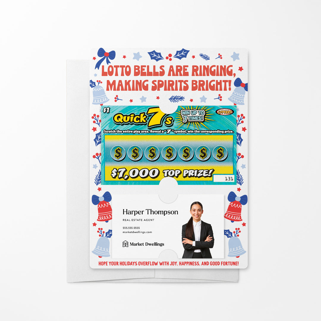 Set of Lotto Bells are Ringing, Making Spirits Bright! Lotto Mailers | Envelopes Included Mailer Market Dwellings