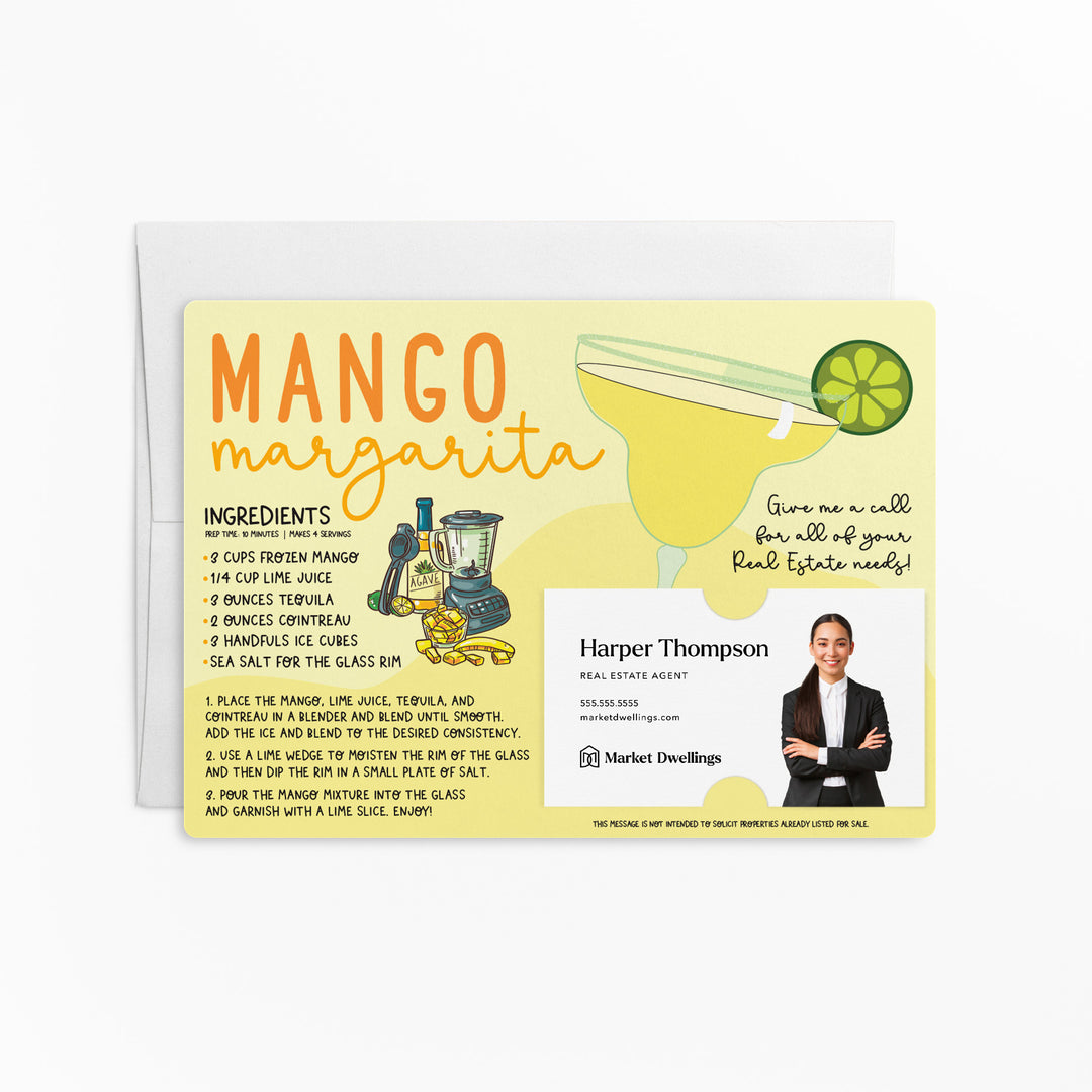 Set of Mango Margarita Real Estate Recipe Cards | Envelopes Included | M58-M003 Mailer Market Dwellings