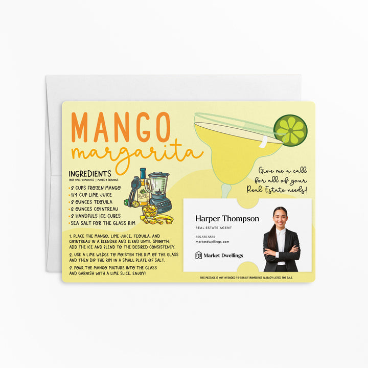 Set of Mango Margarita Real Estate Recipe Cards | Envelopes Included | M58-M003 Mailer Market Dwellings