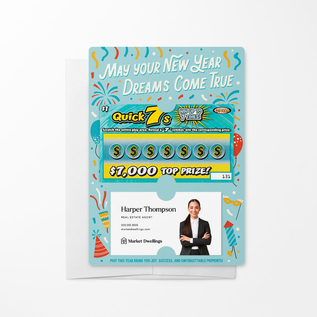 Set of May Your New Year Dreams Come True | Lotto Mailers | Envelopes Included Mailer Market Dwellings CORNFLOWER BLUE