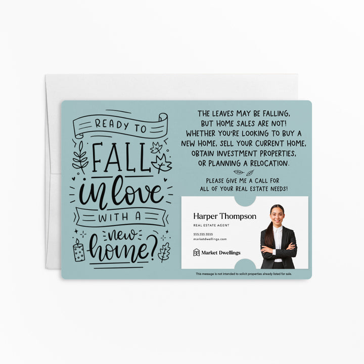 Set of "Ready to Fall in Love with a New Home?" Fall Real Estate Mailer | Envelopes Included | M59-M003