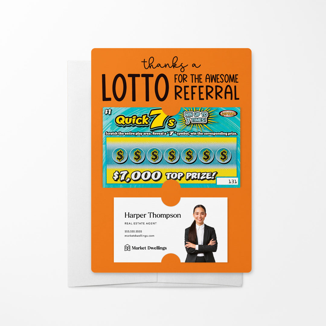 Set of Thanks a Lotto for the Awesome Referral Lotto Mailers | Envelopes Included Mailer Market Dwellings CARROT