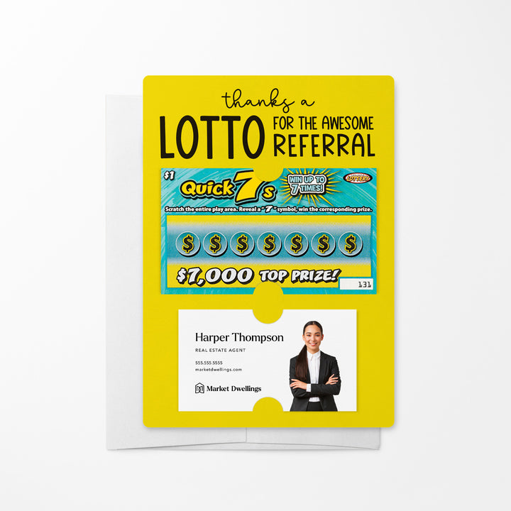 Set of Thanks a Lotto for the Awesome Referral Lotto Mailers | Envelopes Included Mailer Market Dwellings LEMON