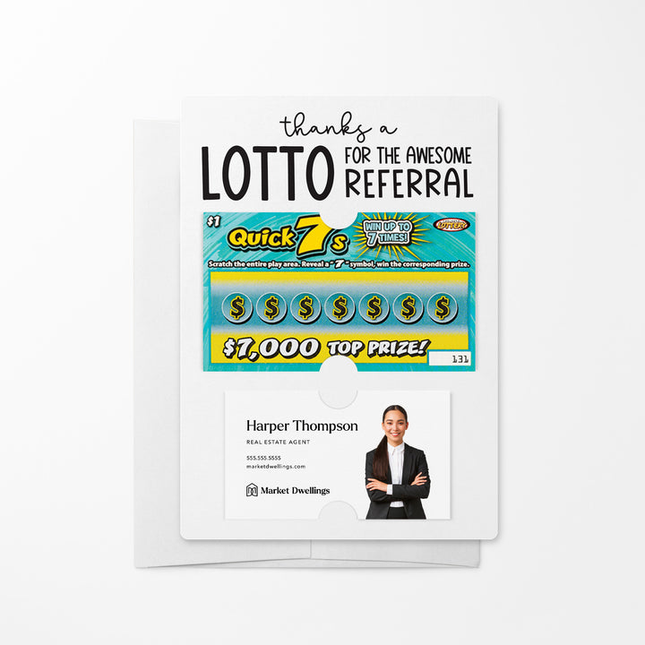 Set of Thanks a Lotto for the Awesome Referral Lotto Mailers | Envelopes Included Mailer Market Dwellings WHITE